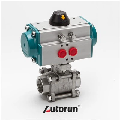 Pneumaatilised juhitavate kolm tükki Ball Valve